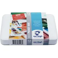 Van Gogh aquarelverf pocketbox - 12 halve napjes - basic