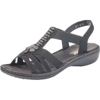 Rieker Sandalen zomerschoen, sandaal, sleehak, met mooie versiering