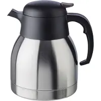 Aps Isolierkanne CLASSIC, 1,0 Liter, Edelstahl doppelwandig, Drehverschluss und Griff aus Polypro...