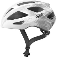 ABUS Fietshelm MACATOR white silver L - 58-62 cm - wit - Geschikt voor gebruik op elektrische fietsen - stadsfietsen - 360 g