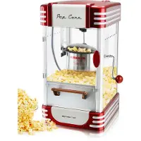 Emerio Popcornmachine - Popcornmaker - 50g - Roersysteem - Anti-aanbaklaag - Anti-slip - 360W - Maatbeker - POM-120650 Rood/Wit