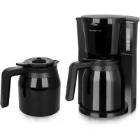 Emerio Koffiezetapparaat met dubbele Thermoskan - 1L Filterkoffie - 8 kopjes per keer - Non-Drip systeem - ook geschikt voor Camping - CME-125050 Zwart