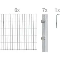 Alberts Dubbelstaafmat hekwerk Basisset Hoogte: 80 - 160 cm, totale lengte: 4 - 30 m, voor plaatsing in beton (set)