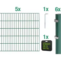 Alberts Dubbelstaafmat hekwerk Basisset Hoogte: 80 - 160 cm, totale lengte: 4 - 30 m, voor plaatsing in beton (set)