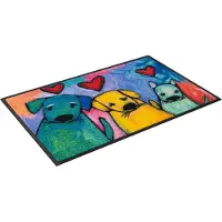 Wash & dry Mat Doggies Inloopmat, motief honden, modern design, antislip, wasbaar