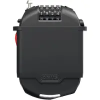 ABUS speciaal slot Combiflex 2503/120 + houder UCH 2503 - geschikt als bagagebeveiliging, skislot, helmbeveiliging - 120 cm staalkabel - met cijfercode - zwart