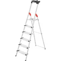 Hailo Trapladder L80, EN 131, met multifunctionele schaal en XXL-treden, tot 150 kg, 6 treden