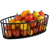 Aps Brot- und Obstkorb URBAN, oval, 210 x 100 mm aus schwarzem Metall, Maße: (B)210 x (T)100 x (H)70 ...