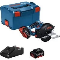 Bosch GKM 18V-50 Professionele accu metaalcirkelzaag 18 V 136 mm ( 06016B8002 ) Borstelloos + 2x accu 5.0 Ah + lader + L-Boxx