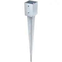 Alberts 211318 inslag-paalvoet | voor ronde of vierkante houten palen | thermisch verzinkt | 101 x 101 mm | totale lengte 900 mm