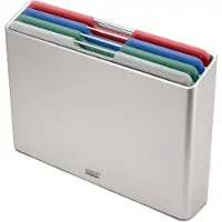 Joseph Joseph Folio Snijplankenset 4-delig – Large – Zilver – Kleurgecodeerd – Met Opbergstand – RVS Handgrepen