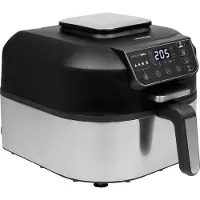 Princess Airfryer Grill XXL 182092 - 2 in 1 Grill en Heteluchtfriteuse - Temperatuurmeter - Groot 5.6 liter - 265 graden - 4 voorgeprogrammeerde programma's - RVS/Zwart