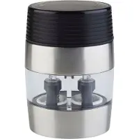 Aps 2in1 zout- en pepermolen, zilver / transparant, Pepermolen + zoutmolen, Transparant, Zilver, Zwart