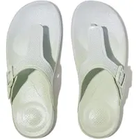 FitFlop Women iQushion Iridescent Adjustable Buckle Flip-Flops Sagebrush/Skywash Blue-Schoenmaat 37