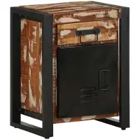 vidaXL Nachtkastje 40x30x50 cm massief gerecycled hout meerkleurig