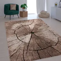 Paco Home Elegant Designervloerkleed Woonkamer Houtstam Boom-Look Natuurlijk Grijs/Bruin/Beige 120x170 cm