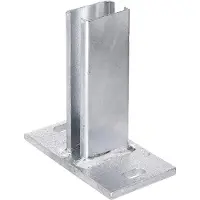 Alberts 685676 paalhouder voor omheiningspalen voor dubbelstaafmatten | om op te schroeven | thermisch verzinkt | plaat 150 x 80 mm | voor palen 60 x 40 mm