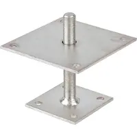 Alberts 218119 paalhouder | om op te schroeven | galvanisch verzinkt, gechromateerd | in hoogte verstelbaar 30 - 150 mm | 150 x 150 mm