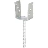 Alberts 215057 U-paalhouder | met betonanker van wapeningsstaal | thermisch verzinkt | vrije breedte 91 mm | lengte betonanker 200 mm | set van 5