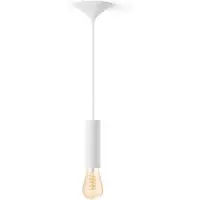 Philips Hue Bundel: Witte Medium Pendellamp Koord - 3d Geprint Voor Filamentlampen + Warm Tot Koelwit Licht St72 Edison Filamentlamp