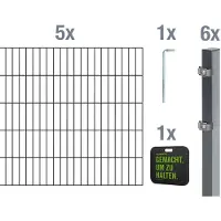 Alberts Dubbelstaafmat hekwerk Basisset Hoogte: 80 - 160 cm, totale lengte: 4 - 30 m, voor plaatsing in beton (set)