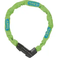 ABUS kettingslot Tresor 1385/75 Neon – Cijferslot van gehard staal – 6 mm dikke vierkante ketting – beveiligingsniveau 6 – 75 cm – Groen
