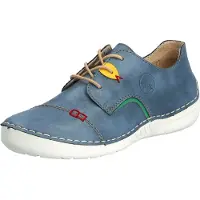 Rieker Veterschoen blauw denim / geel / groen / rood