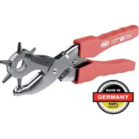 FAMEX 3519 Gaatjestang PROFESSIONAL voor Leer ca. 70% krachtbesparing, Revolvertang met Hefverhouding, voor Riemen, Perforatietang