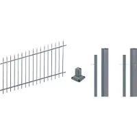 Alberts 511678 compleet hekwerkset verst., voor montage op harde ondergrond, antraciet, hoogte 100 cm, lengte 8 m