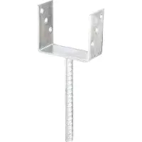 Alberts 215071 U-paalhouder | met betonanker van wapeningsstaal | thermisch verzinkt | vrije breedte 121 mm | lengte betonanker 200 mm | set van 4