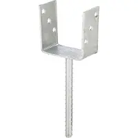 Alberts 215064 U-paalhouder | met betonanker van wapeningsstaal | thermisch verzinkt | vrije breedte 101 mm | lengte betonanker 200 mm | set van 4