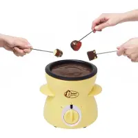 Bestron Chocolade Fondue DCM043 - Elektrische fondue - 5 personen - 10 Fonduevorkjes - Geel - 5 jaar garantie