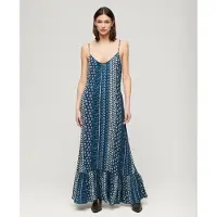 Superdry Beach Maxi-hemdjurk Blauw Grootte: 34
