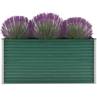 vidaXL Plantenbak verhoogd 160x40x77 cm gegalvaniseerd staal groen