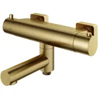 Hotbath Gal thermostatische badmengkraan geborsteld messing PVD