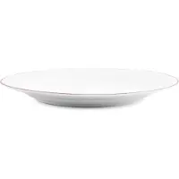 BonBistro Plat bord 27cm burgundy rim Basic White (Set van 6)