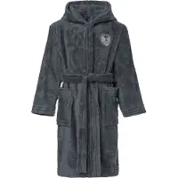 L&L Kinderen Badjas met Capuchon - Wasmachine bestendig - Polyester - LL-FrankNew - Grafiet - 110-116