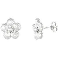 Yehwang Daisy dots oorbellen, zilverkleurig, oorstekers, Oorbellen dames - Stainless steels - Sieraden voor vrouwen - Oorbel