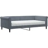 vidaXL Slaapbank met matras 100x200 cm fluweel donkergroen
