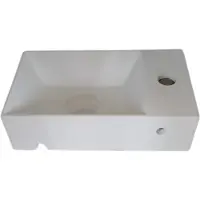 Sanimex Opbouw wastafel sardonyx solid surface rechthoekig wit