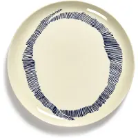 Serax Dinerbord Feast Tableware By Ottolenghi White Stripes Blue L 26,5 cm