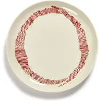 Serax Dinerbord Feast Tableware By Ottolenghi White Stripes Red M 22,5 cm