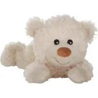 Habibi Warmte/magnetron opwarm knuffel - Beer - wit - 31 cm - pittenzak - geen lavendelgeur