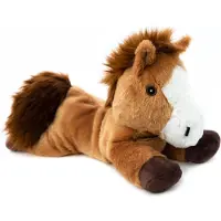 Habibi Warmte/magnetron opwarm knuffel - Paard - bruin - 35 cm - pittenzak pony