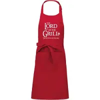 Kariban mijncadeautje - Luxe - Barbecueschort - BBQ schort - The Lord of the Grill - The return of the BBQ - rood