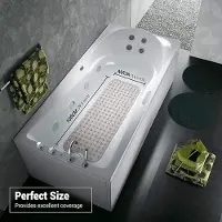 Karma Douchemat, 100 x 40 cm Extra Lange Badmat Antislip met 200 Sterk Zuignappen en Afvoergaten, Antibacterieel Machine wasbaar Schimmelbestendig Badkamermat, Badkuipmat voor Kinderen, Ouderen - Grijs
