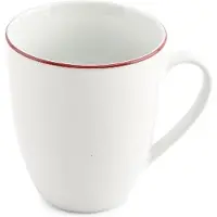 BonBistro Beker 38cl burgundy rim Basic White (Set van 6)