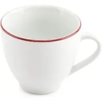 BonBistro Kop 20cl burgundy rim Basic White (Set van 6)