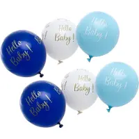 Chaks Baby kraamfeest/geboorte ballonnen - Hello Baby - 12x stuks - blauw - babyshower