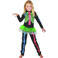 Vegaoo Gekleurde skeletten outfit voor meisjes